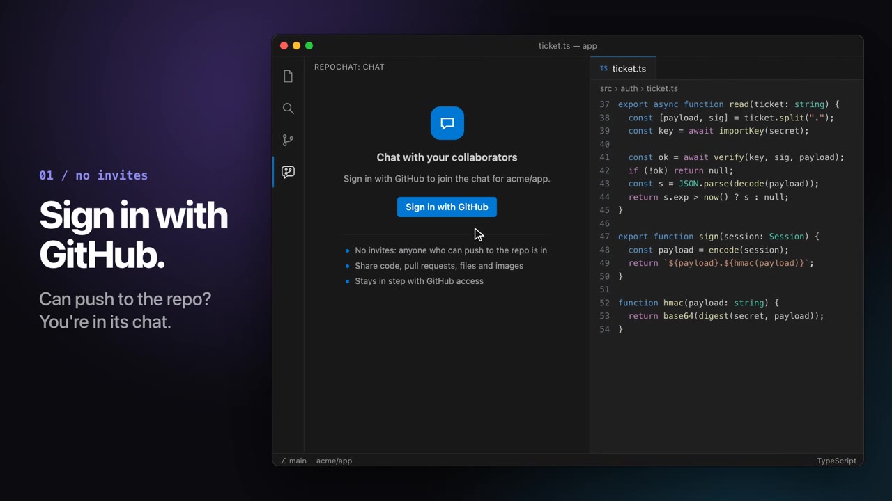Sign in with GitHub